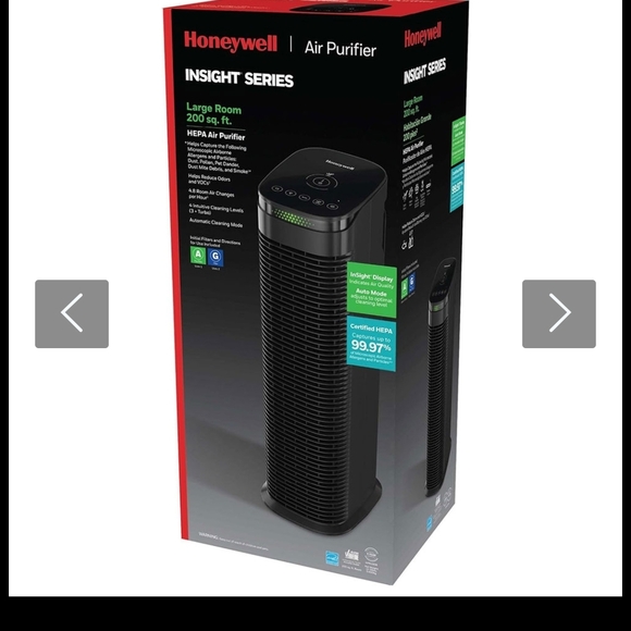 Honeywell Black Air Purifier- Brand NEW! CHARCOAL/CARBON FILTER INCLUDED! - Picture 2 of 4